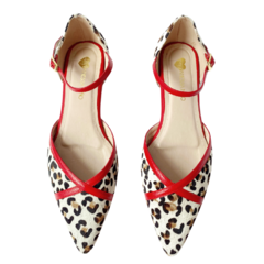 Baletas Martina Leopardo Rojo