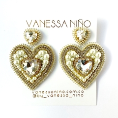 Aretes Clementina Blanco Plata