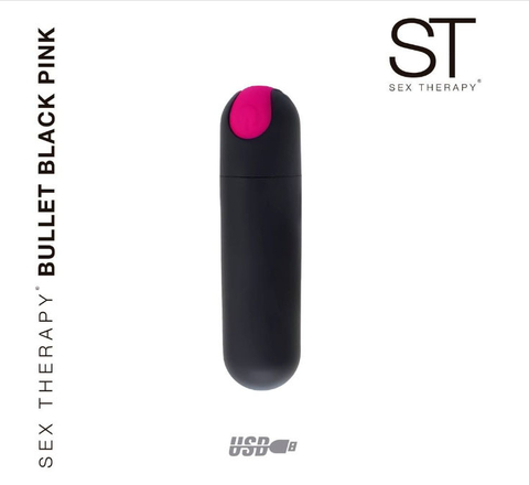 Bala Vibradora Bullet Black Pink Recargable