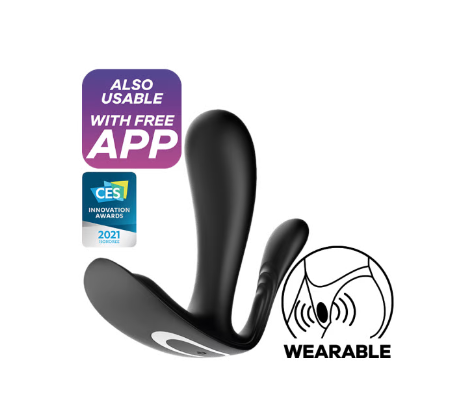 Top Secret + Black Doble Estimulador Recargable con App - Satisfyer