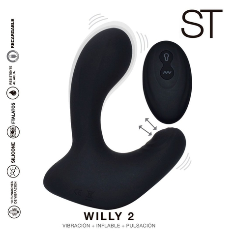 Willy 2 Doble Estimulador Inflable Recargable con control remoto
