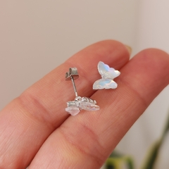 AROS MARIPOSA CUBIC BLANCO TORNASOL - comprar online