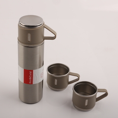 Set de Termo 500ml con 3 tazas de Acero Inoxidable