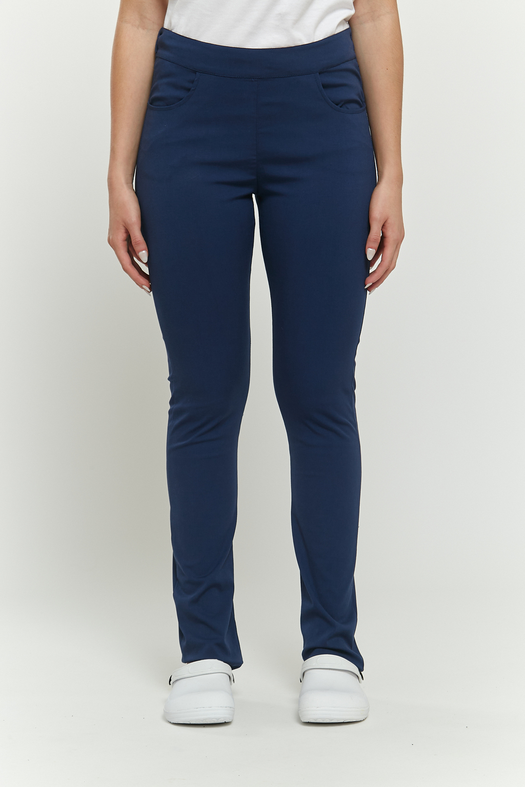 Pantalon azul tiro alto hotsell