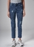 Jean Mom Blue Destroyed - comprar online