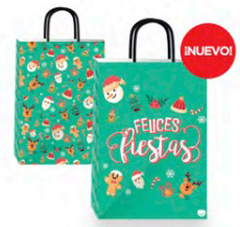 bolsa chica verde felices fiestas x1