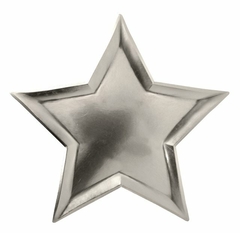 plato estrella plateada metalizada x10