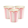 vasos pink stripes x12