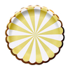 plato ruleta amarillo pastel y blanco x8