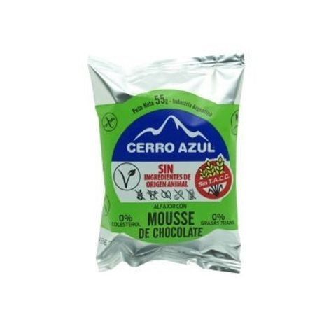 Alfajor mousse de chocolate x 55gr CERRO AZUL