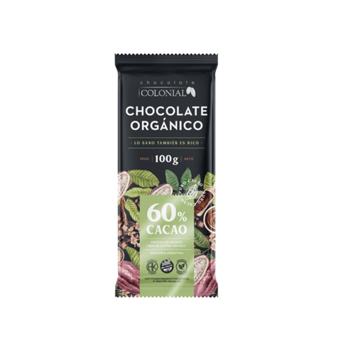 Chocolate orgánico 60% cacao x 100 gr COLONIAL