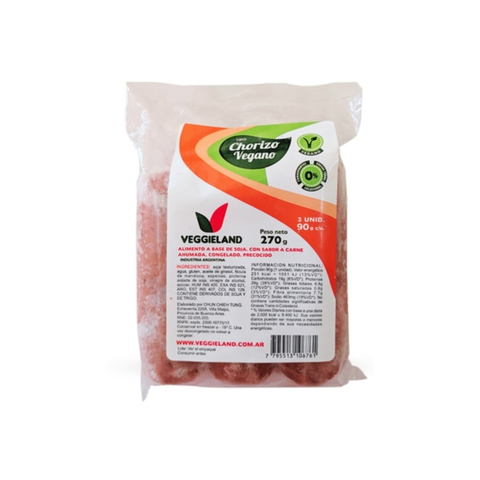 Chorizo vegano x 270gr VEGGIELAND