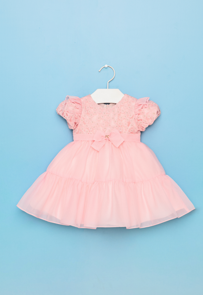 Vestido Infantil Bordado em Tule Princesa Rosa Petit Cherie na EuroBabyKids