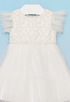 Vestido Branco Tule Flor Infantil Petit Cherie - comprar online