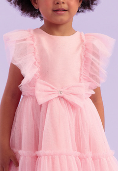 Vestido Infantil Tule Rosa Laço Petit Cherie - comprar online