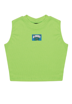 Blusa Regata Infantil Boxy Verde D'Way