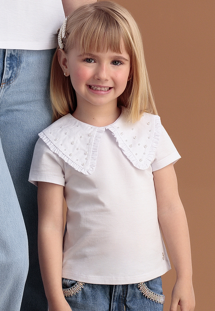 Comprar Blusa Infantil de Lese Bia Branco - Mini Piks