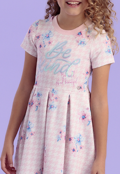 Vestido Infantil Rosa Flores Be King Petit Cherie - comprar online