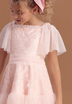 Vestido Infantil Tule Bordado Paête Petit Cherie - comprar online