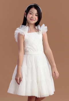 Vestido Infantil Branco Laço Bordado Petit Cherie - comprar online
