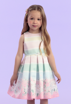 Vestido Infantil Colorido Flores Petit Cherie - comprar online