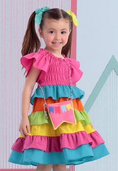 Vestido Infantil Babados Colors Mon Sucrê na internet