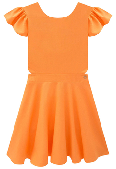 Vestido Laranja Malha Infantil Lilimoon