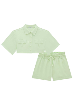 Conjunto Shorts Verde Viscose Infantil Lilimoon - comprar online
