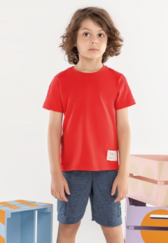 Conjunto Infantil Camiseta Vermelho Colorittá