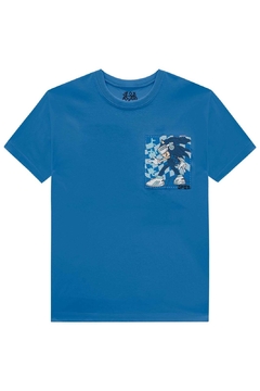 Camiseta Infantil Sonic Azul Johnny Fox