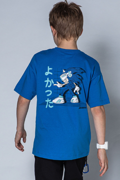 Camiseta Infantil Sonic Azul Johnny Fox na internet