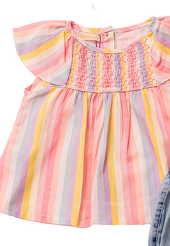Conjunto Blusa Colorida Bermuda Infantil Vigat - comprar online