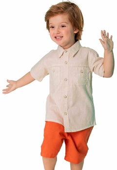 Conjunto Bermuda Laranja Camisa Infantil Vigat