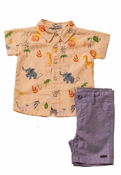 Conjunto Camisa Estampada Bermuda Infantil Vigat - comprar online