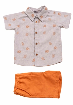 Conjunto Camisa Leão Bermuda Sarja Infantil Vigat - comprar online