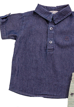 Conjunto Camisa Jeans Bermuda Infantil Vigat - comprar online