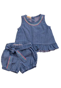 Conjunto Jeans Shorts Blusa Infantil Vigat - comprar online