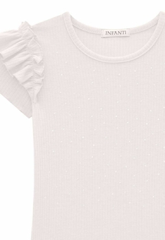 Blusa Infantil Strass Canelada Branca Infanti - comprar online