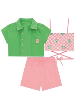 Conjunto 3 peças Shorts Top Infanti - comprar online