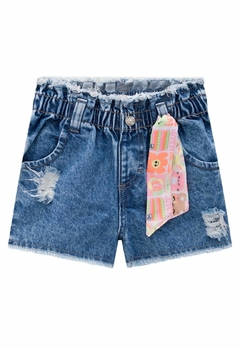 Shorts Cintura Alta Jeans Lenço Infanti - comprar online