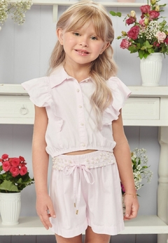 Conjunto Festa Shorts Bata Branco Infanti