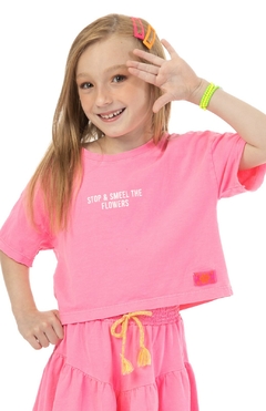 Cropped Infantil Rosa Onda Kids - comprar online