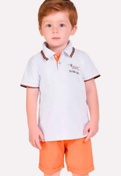 Conjunto Infantil Masculino Camisa Polo + Bermuda Milon