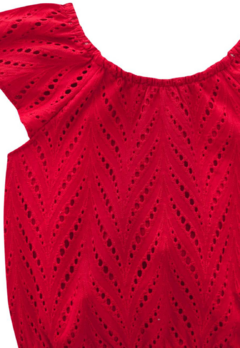 Blusa cropped em laise Vermelho Milon - comprar online