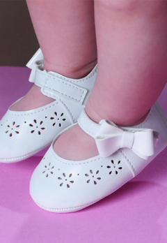 Sapato infantil Pimpolho branco com laço
