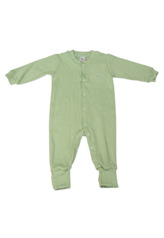 Macacão Longo Bebê Canelado Verde BB2