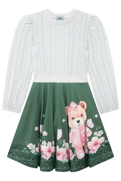 Vestido Infantil Estampado Ursos Kukiê - comprar online