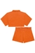 Conjunto Camisa Cropped e Shorts em Linho Sena Laranja Lilimoon - comprar online