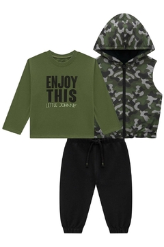 Conjunto Infantil Calça Colete Camuflado Johnny Fox