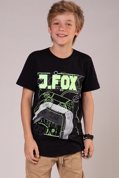 Camiseta Infantil Estampada Manga Curta Johnny Fox